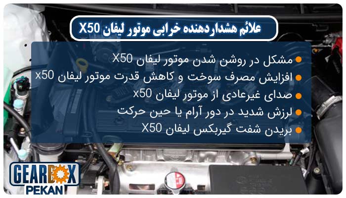 علائم خرابی موتور لیفان X50 و دلایل آن