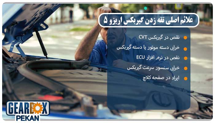 دلایل اصلی تقه زدن گیربکس اریزو 5